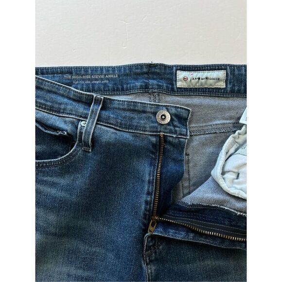 AG Anthropologie Stevie High-Rise Skinny Split Ankle Jean Size 30 Slim Straight - Picture 4 of 9
